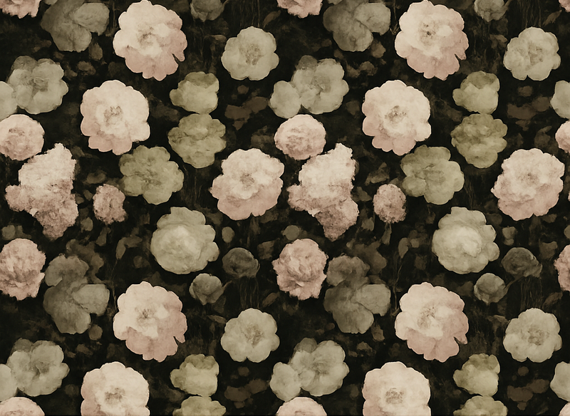 Bedroom vinyl rug in dark retro floral design - TenStickers