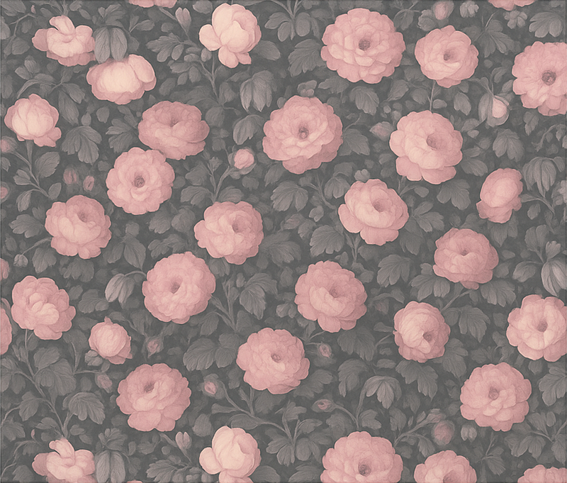 Old pink floral design bedroom vinyl rug - TenStickers