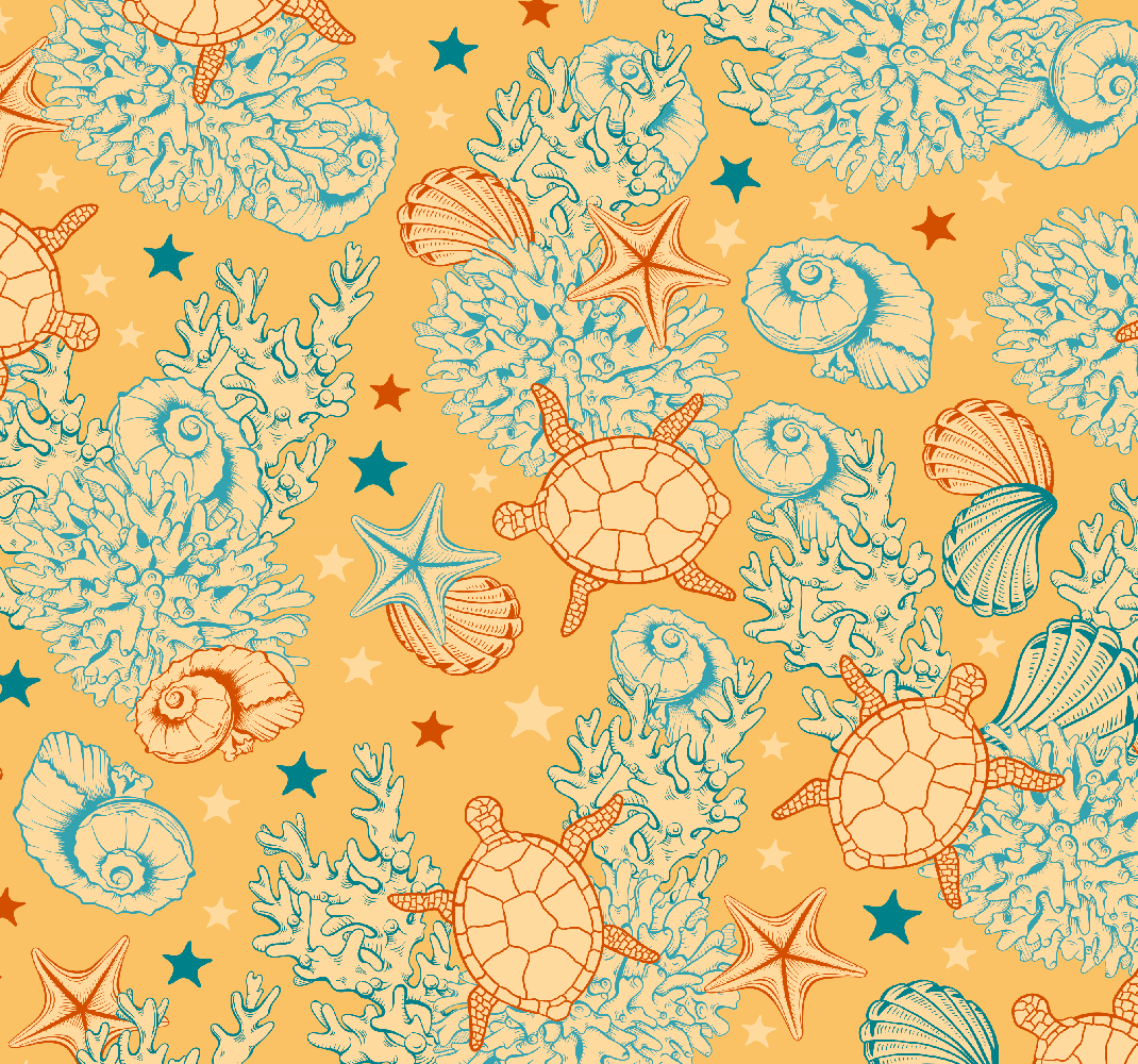 Bedroom vinyl rug undersea life soft hues - TenStickers
