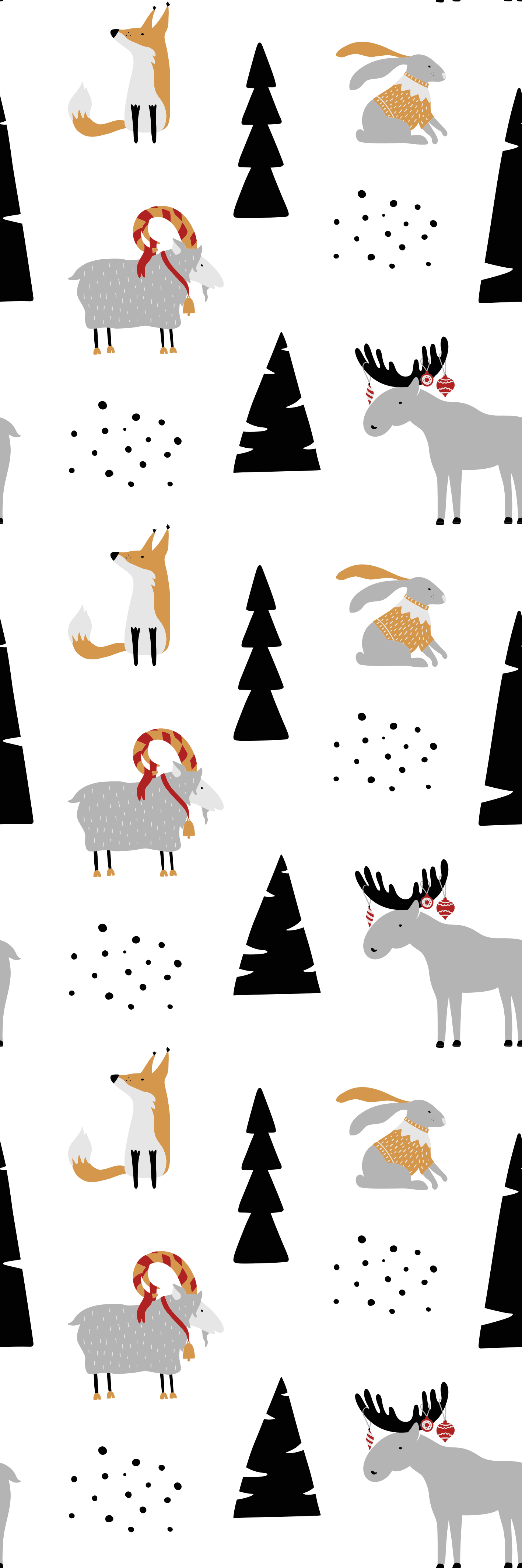 Bedroom vinyl rug featuring winter animals design - TenStickers