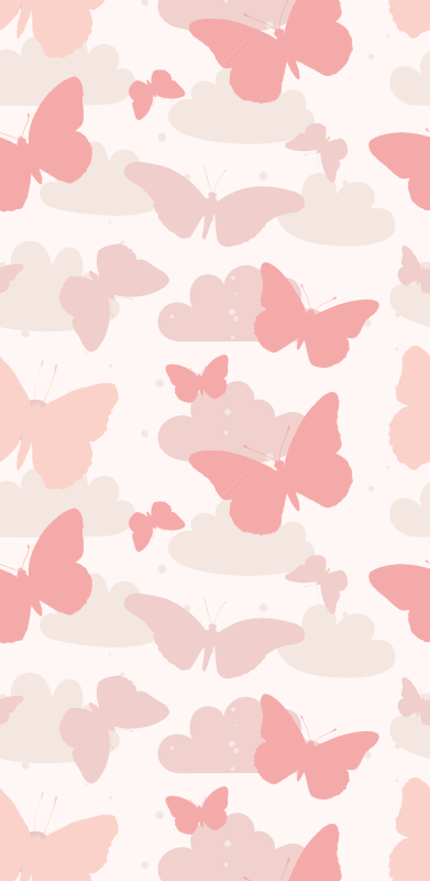 Bedroom vinyl rug in pastel butterfly design - TenStickers