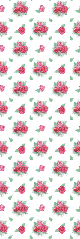 Bedroom vinyl rug with pink and red roses design - TenStickers