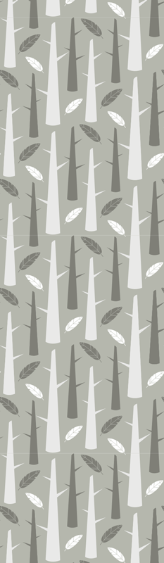 Bedroom vinyl rug in nordic gray branches design - TenStickers