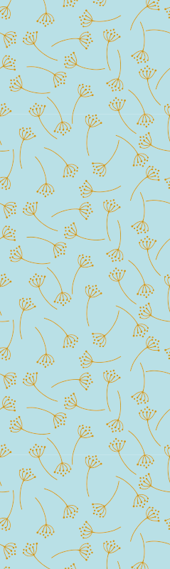 Blue nordic plants bedroom vinyl rug - TenStickers