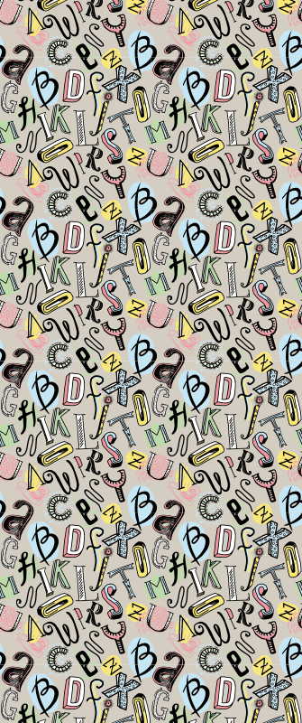 Nordic alphabet bedroom vinyl rug - TenStickers