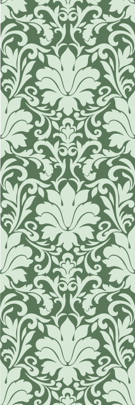 Bedroom vinyl rug in emerald ornamental green - TenStickers