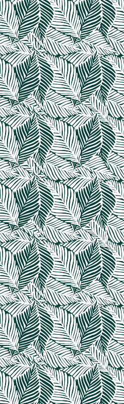 Bedroom vinyl rug in green and white tree leaves - TenStickers