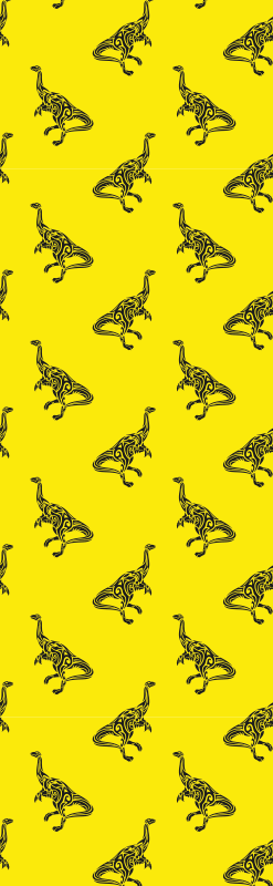Bedroom vinyl rug brachiosaurus designs on yellow - TenStickers