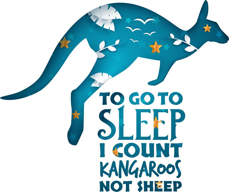 Bedroom vinyl rug sleep count kangaroo - TenStickers