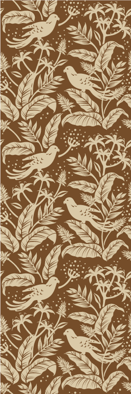 Scandinavian vinyl rug with golden and brown birds - TenStickers