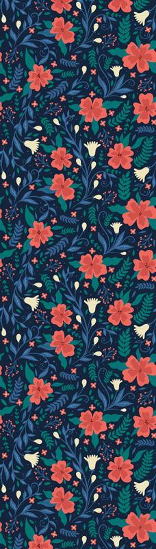 Scandinavian vinyl rug with nordic floral design - TenStickers