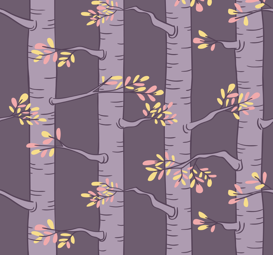 Scandinavian vinyl rug forest wallpaper with nordic trees - TenStickers
