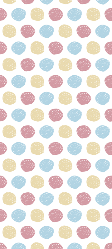 Scandinavian vinyl rug with pastel polka dots - TenStickers
