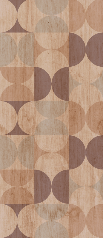 Scandinavian vinyl rug in brown geometric wood pattern - TenStickers