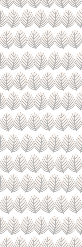 Scandinavian vinyl rug with grey leaf pattern - TenStickers