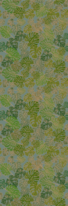 Scandinavian vinyl rug with japandi minimalist leaves - TenStickers