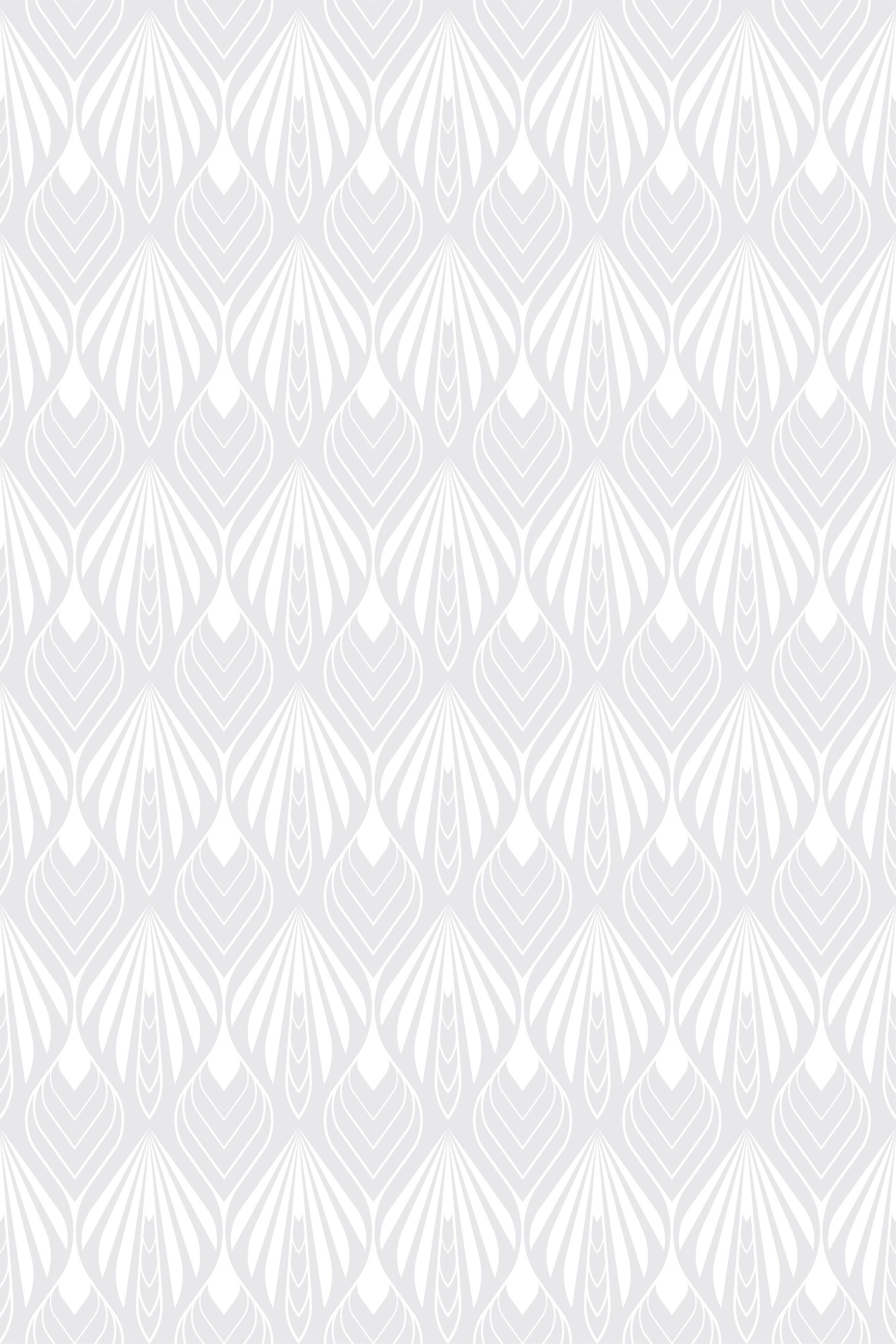 Scandinavian vinyl rug with white and grey leaves pattern - TenStickers