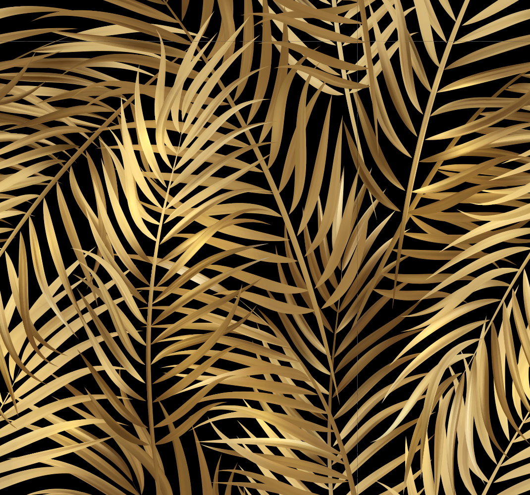 Nature vinyl rug golden leaves - TenStickers