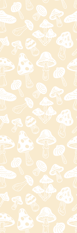 Nature vinyl rug with beige mushroom design - TenStickers
