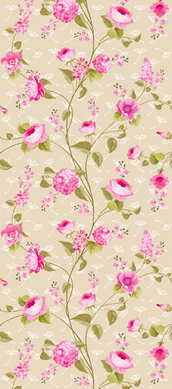 Nature vinyl rug vintage floral print - TenStickers