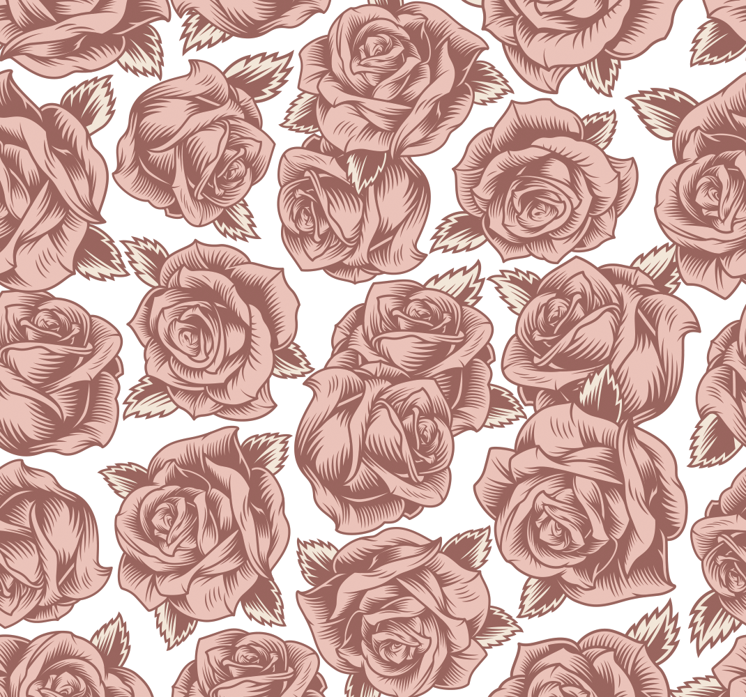 Nature vinyl rug with vintage roses - TenStickers
