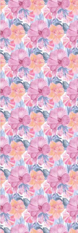 Nature vinyl rug watercolor mallow - TenStickers