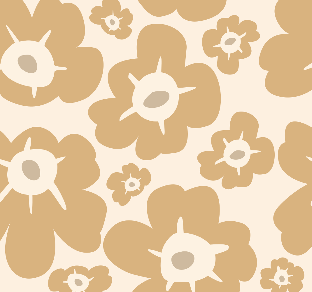 Nature vinyl rug with beige poppies design - TenStickers