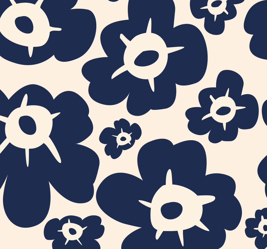 Nature vinyl rug dark blue poppy - TenStickers