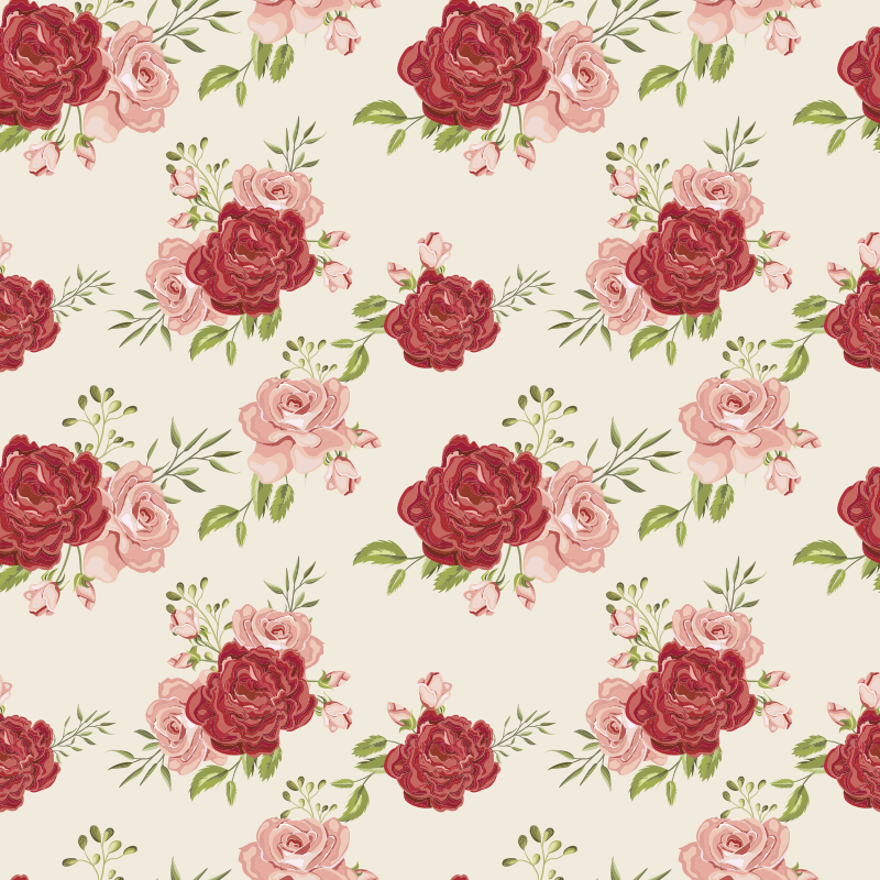 Nature vinyl rug graceful roses - TenStickers