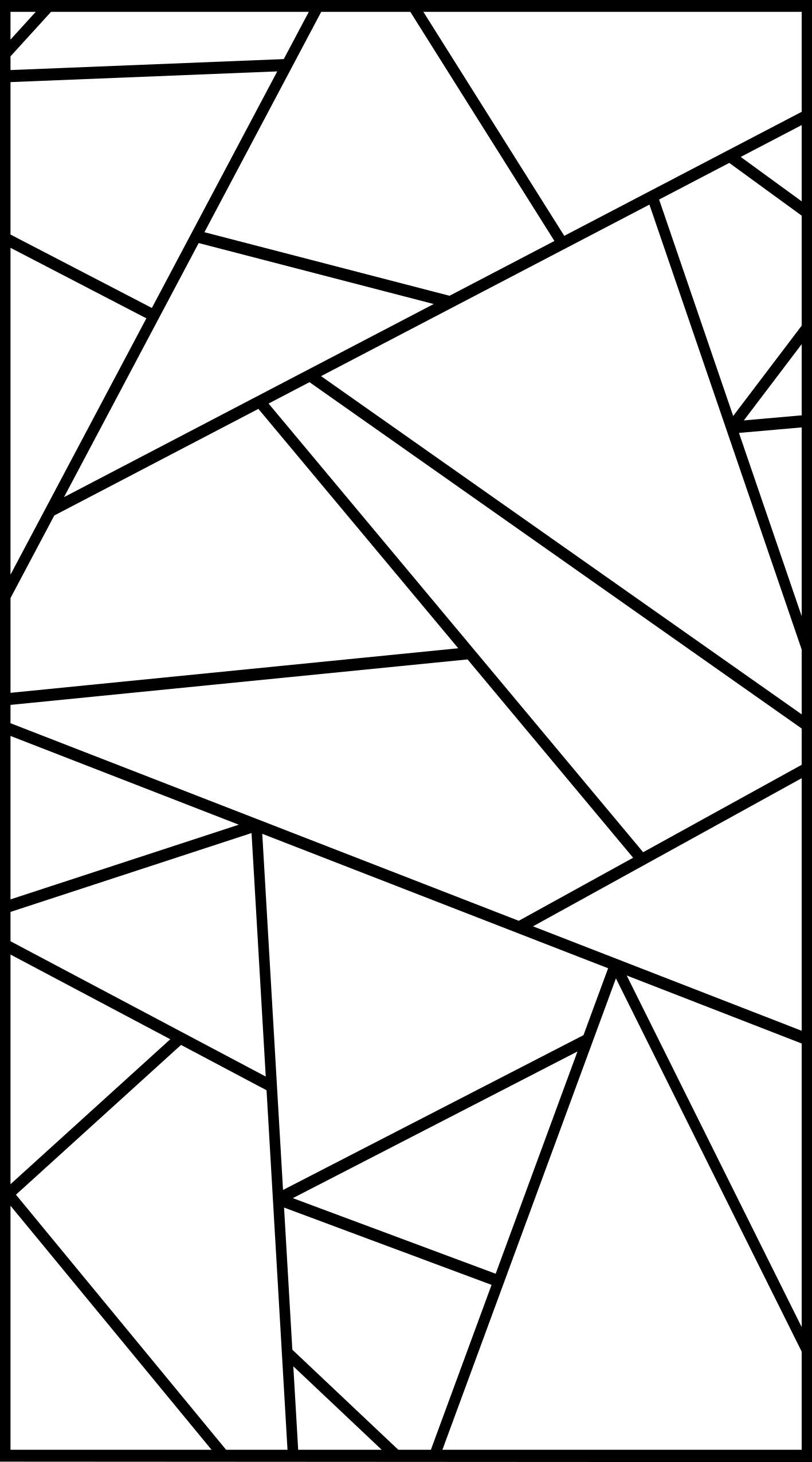 Modern vinyl rug with black geometric lines design - TenStickers