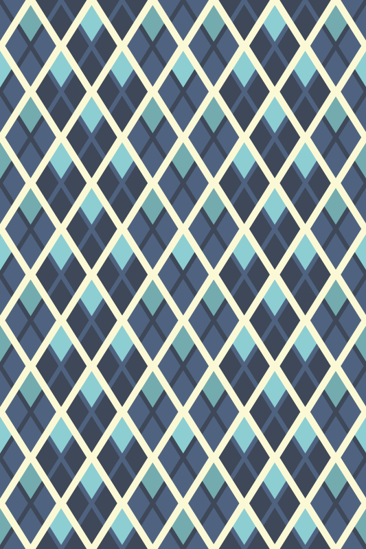 Texture vinyl rug with abstract multicoloured diamonds - TenStickers
