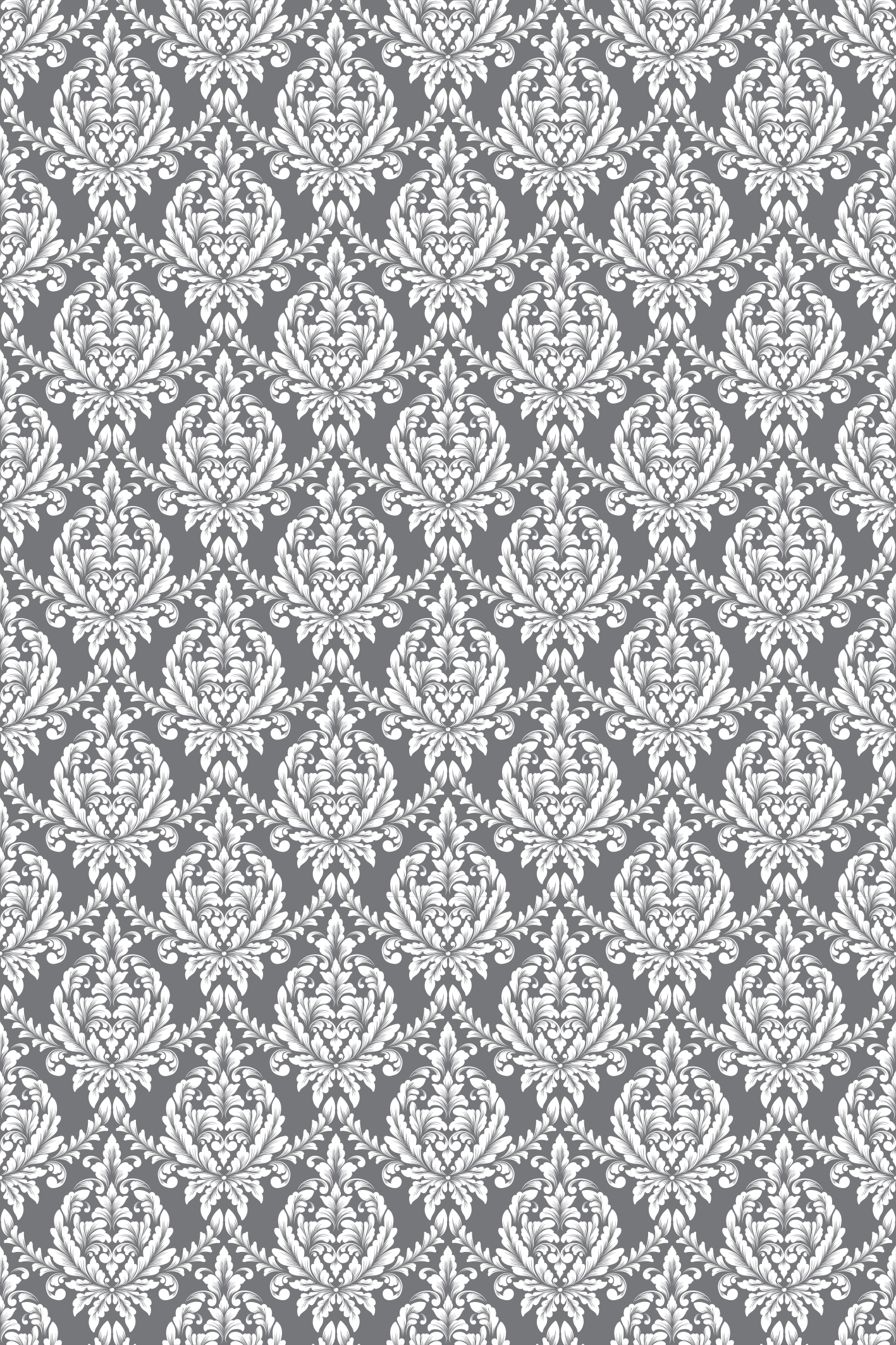 Texture vinyl rug grey damask design - TenStickers