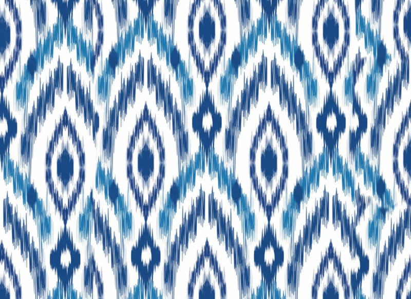 Texture vinyl rug blue ikat design - TenStickers