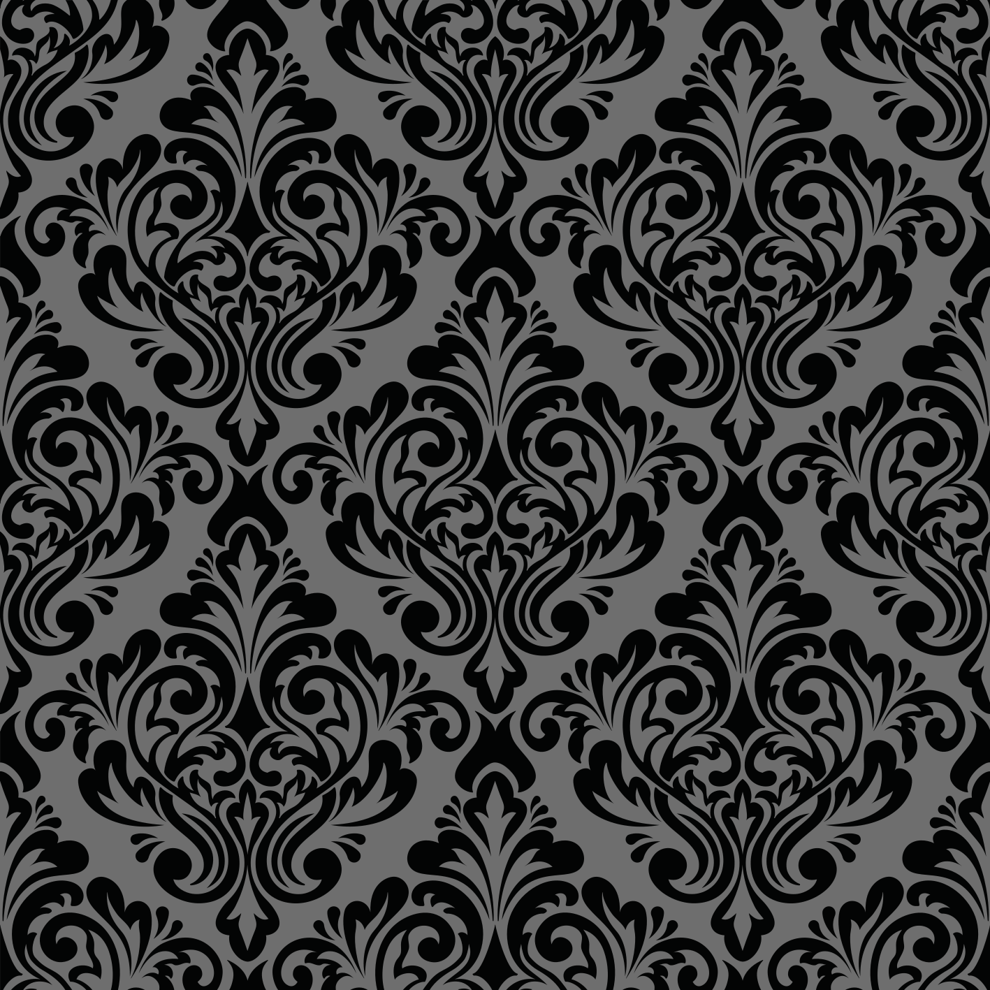 Vintage vinyl rug in vintage black damask - TenStickers