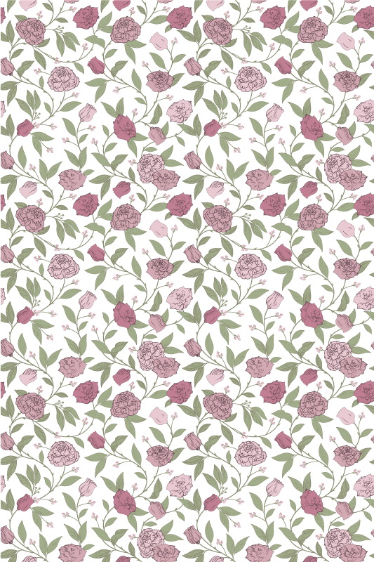 Vintage vinyl rug with pale pink vintage roses - TenStickers