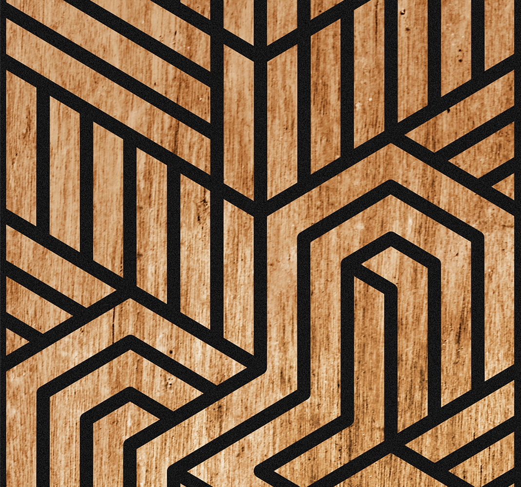Texture vinyl rug wooden geometry design - TenStickers