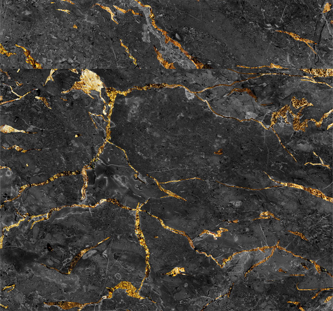 Texture vinyl rug black and gold marble design - TenStickers