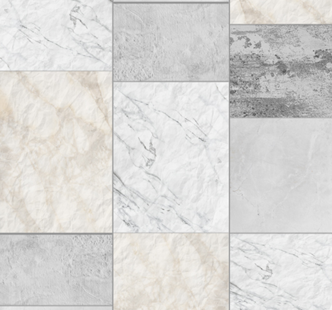 Texture vinyl rug with tile squares design - TenStickers