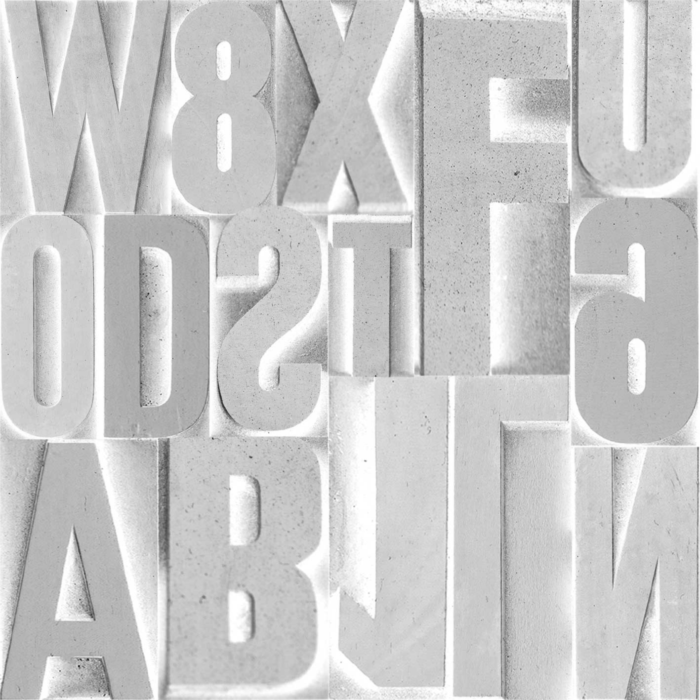 Custom vinyl rug with 3d grey letters design - TenStickers