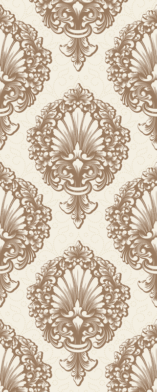 Vintage vinyl rug in classic damask style - TenStickers