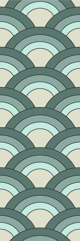 Vintage vinyl rug with blue shaded scales pattern - TenStickers