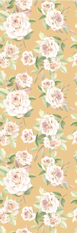Vintage vinyl rug french provincial roses pattern - TenStickers