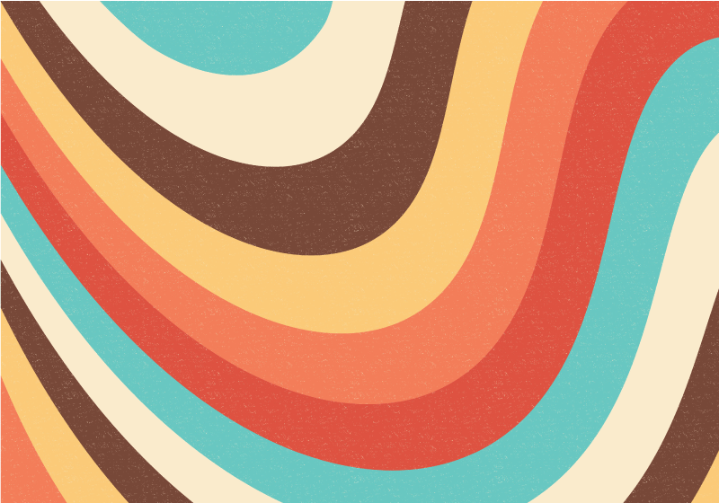 Vintage vinyl rug with hand-drawn wavy design - TenStickers