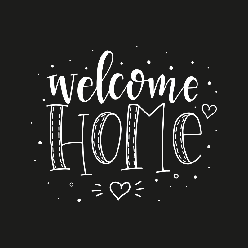 Custom vinyl rug welcome home - TenStickers