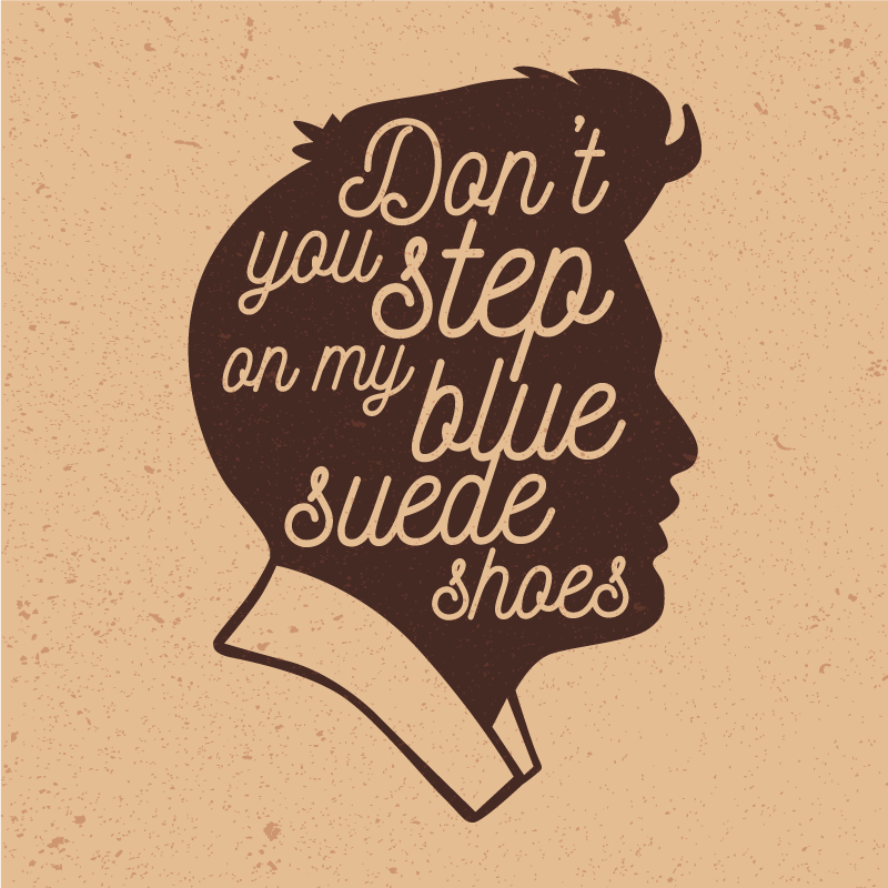 Custom vinyl rug in blue suede shoes - TenStickers