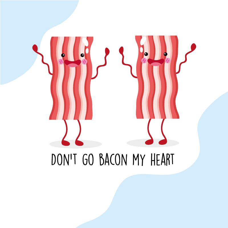 Custom vinyl rug with bacon humor quote - TenStickers