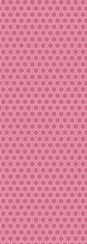 Texture vinyl rug in pink geometric hexagon pattern - TenStickers