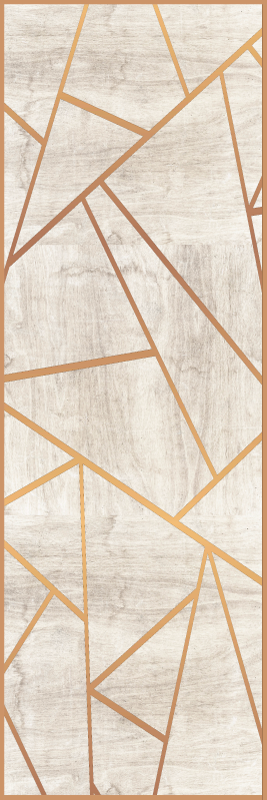 Texture vinyl rug in walnut wood geometric design - TenStickers