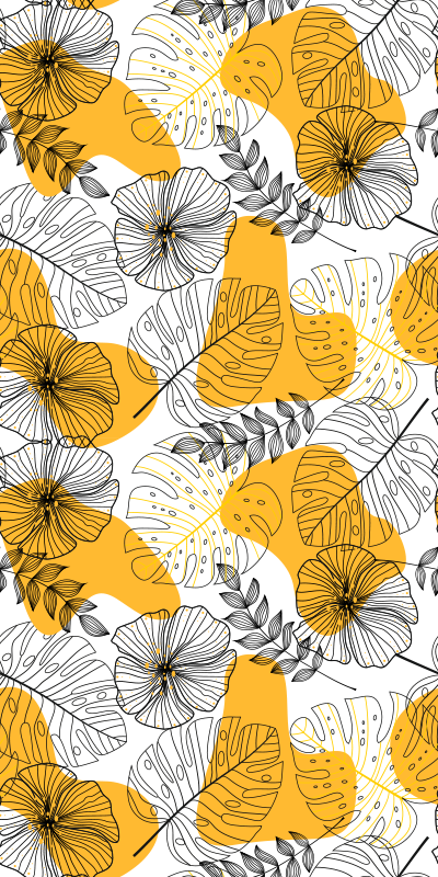 Texture vinyl rug with flower design pattern - TenStickers