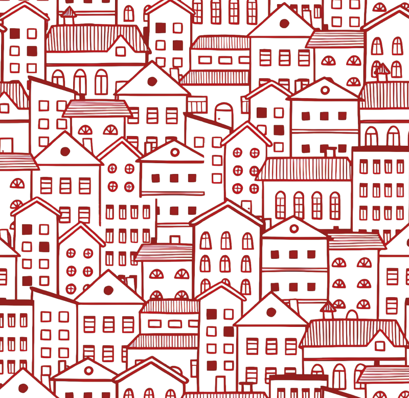 Texture vinyl rug in modern city comic style - TenStickers